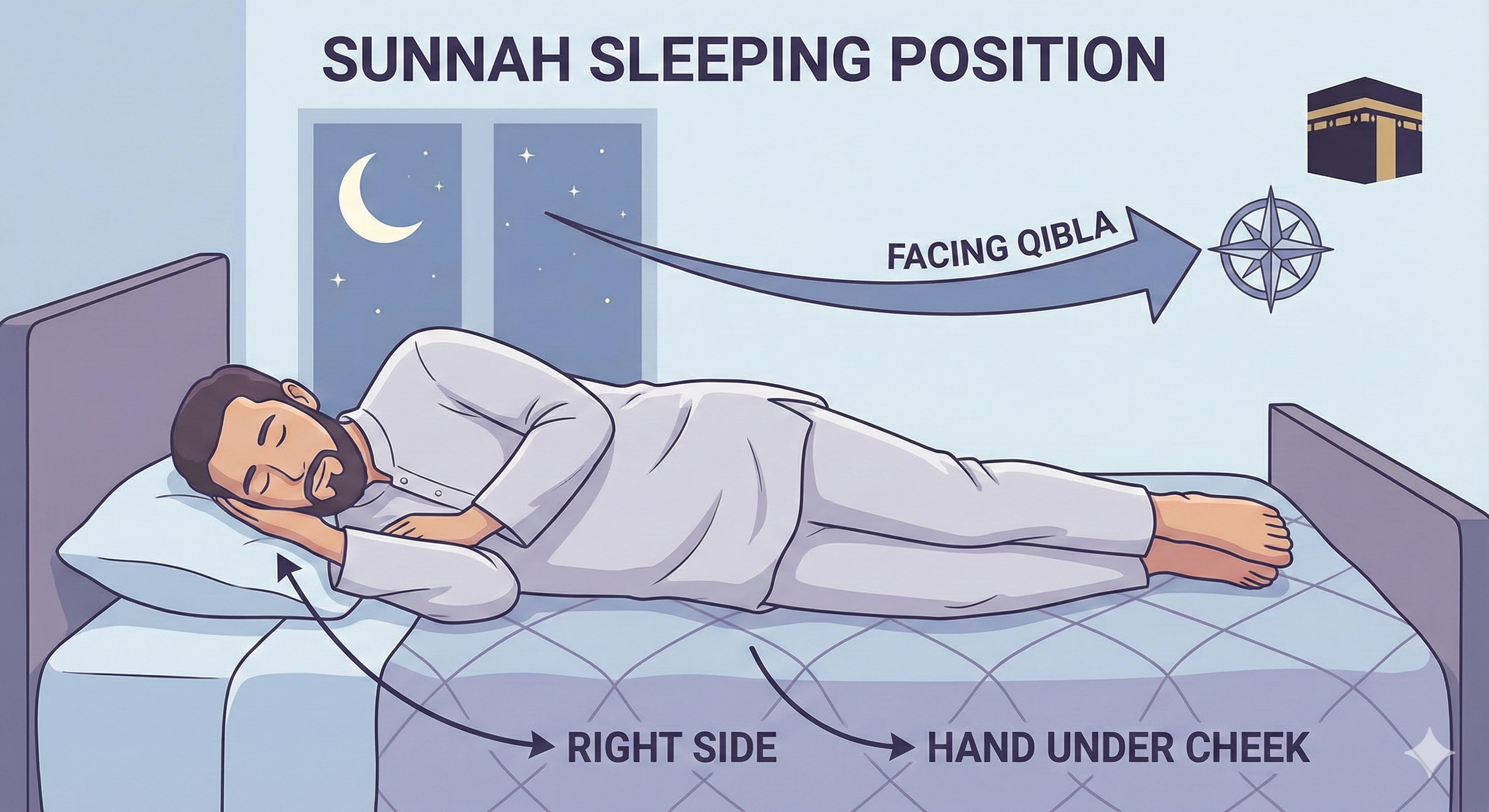 Sunnah sleep position - lying on right side